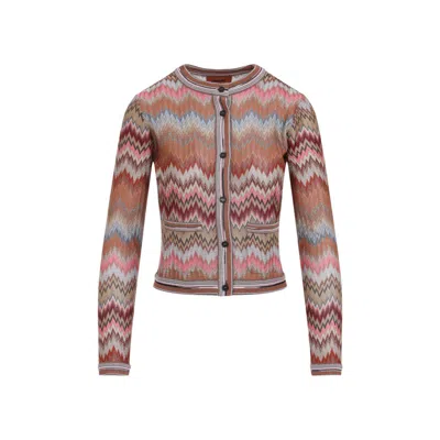 MISSONI WOMEN PINK ZIG-ZAG PATTERN SWEATER, XS LUXURY SWEATERS & KNITWEAR FOR WOMEN DARVEYS