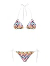 Missoni Multicolor Bikini With Adjustable Tie Closure And All-over Zigzag Motif In Viscose Blend Woman In Multi