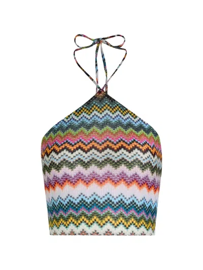 Missoni Pixel-effect Zigzag Pattern Top In Multi