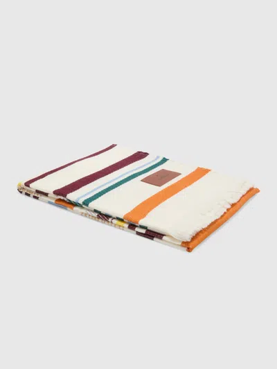 Missoni Biarritz Plaid In 100% Wool 160x190 Cm With Striped Pattern