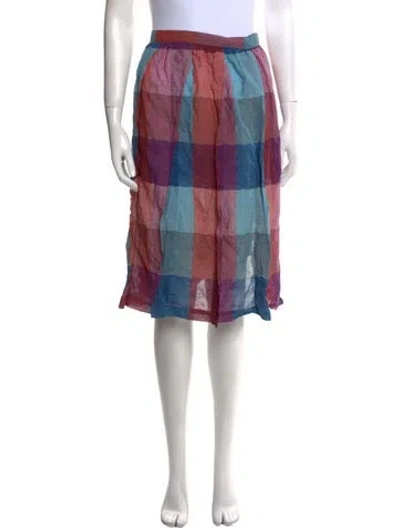 Pre-owned Missoni Plaid Print Knee-length Skirt In Pink