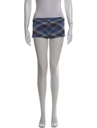 Pre-owned Missoni Plaid Print Mini Shorts In Green