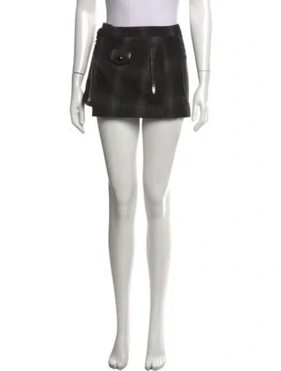 Pre-owned Missoni Plaid Print Mini Skirt In Grey