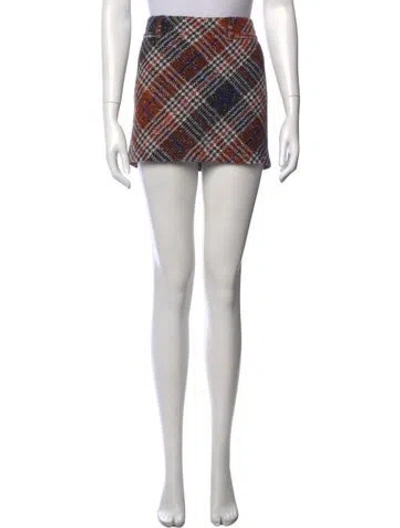 Pre-owned Missoni Plaid Print Mini Skirt In Neutral