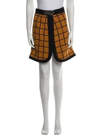 Pre-owned Missoni Plaid Print Mini Skirt In Orange