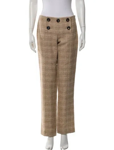 Pre-owned Missoni Plaid Print Straight Leg Pants In Neutral