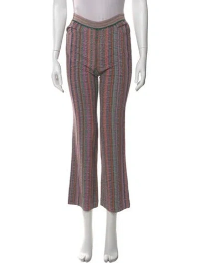 Pre-owned Missoni Plaid Print Straight Leg Pants In Pink