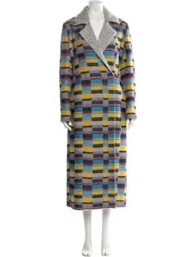 Pre-owned Missoni Plaid Print Trench Coat In Multi