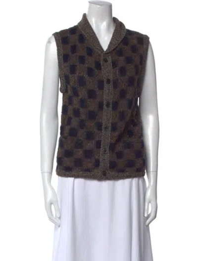 Pre-owned Missoni Plaid Print V-neck Sweater In Multi