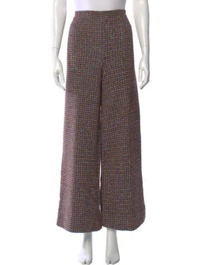 Pre-owned Missoni Plaid Print Wide Leg Pants In Brown