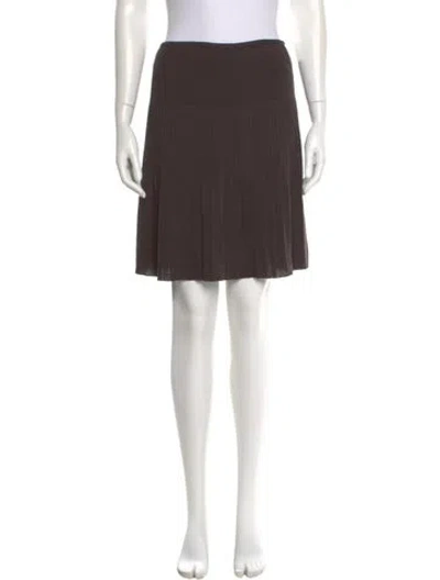 Pre-owned Missoni Pleated Accents Knee-length Skirt In Brown