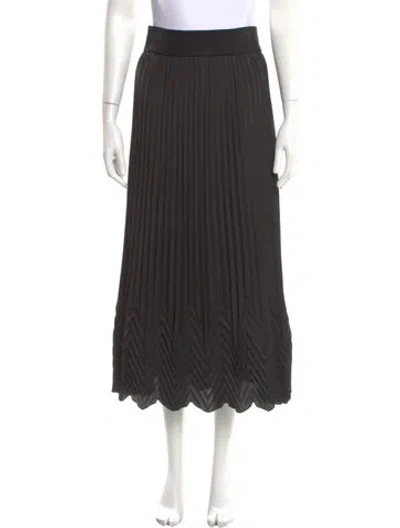 Pre-owned Missoni Pleated Accents Midi Length Skirt In Black