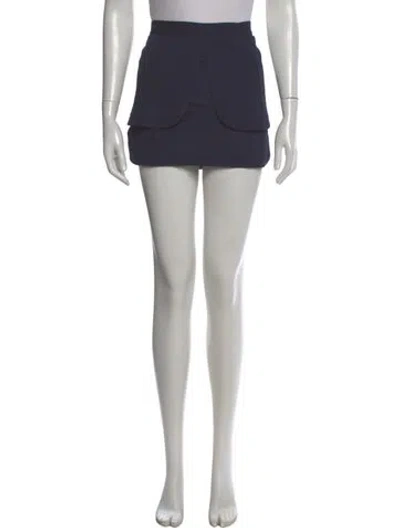 Pre-owned Missoni Pleated Accents Mini Skirt In Blue