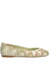 Missoni Flache Schuhe Mit Falten In Grün