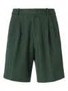 Missoni Cotton And Viscose Shorts With Tonal Zigzag In Gold