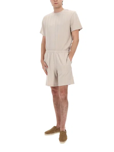 Missoni Pleated Herringbone Shorts In Neutral