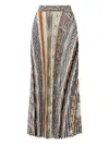 Missoni Pleated Knit Midi Skirt In Multi