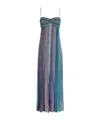 Missoni Sequin-embellished Striped Ribbed-knit Maxi Dress In Blue