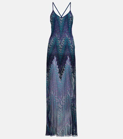 Missoni Pleated Maxi Dress In Multicoloured