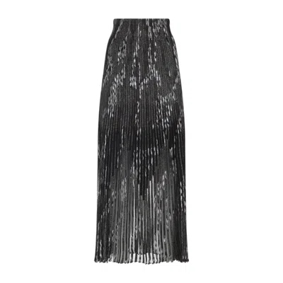 Missoni Pleated Midi Skirt In Gray