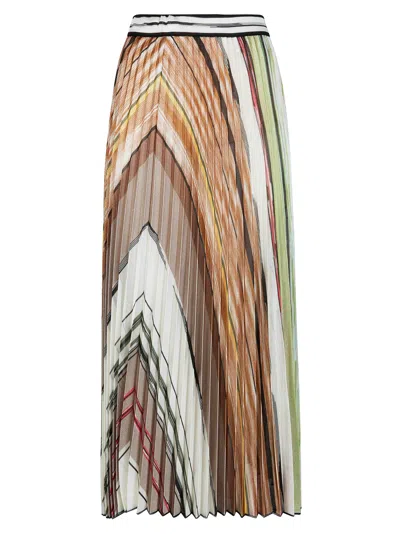 Missoni Pleated Midi Skirt In Multi