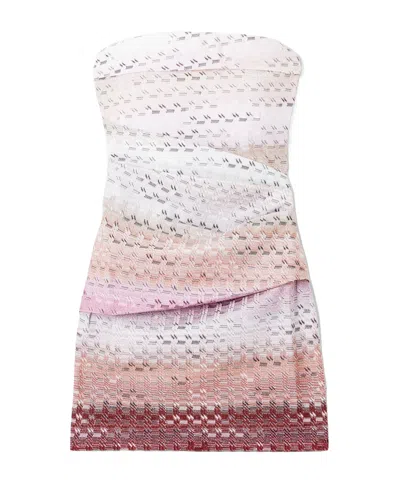 Missoni Pleated Mini Dress In Pink