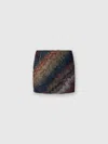 Missoni Pleated Mini Skirt With Snake Pattern In Blue