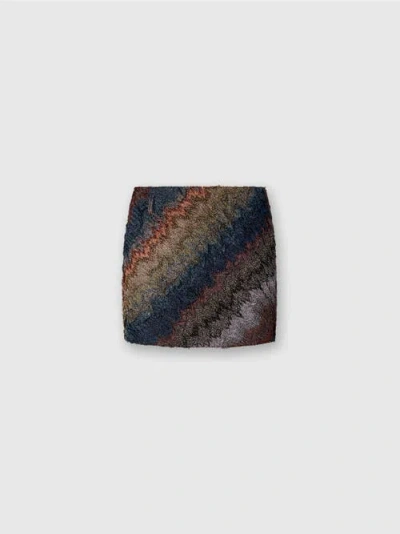 Missoni Pleated Mini Skirt With Snake Pattern In Multi
