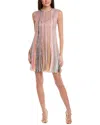 Missoni Fine-knit Stripe-print Dress In Pink