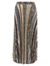 Missoni Pleated Knit Midi Skirt In Multi