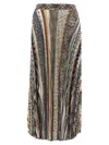 Missoni Pleated Knit Midi Skirt In Multi