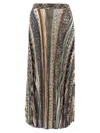 Missoni Pleated Knit Midi Skirt In Multi