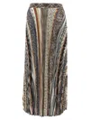 Missoni Pleated Knit Midi Skirt In Multi