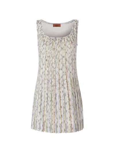 Missoni Pleated Striped-pattern Mini Dress In Animal Print
