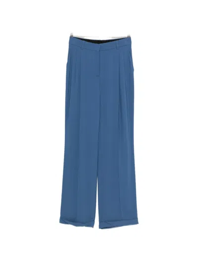 Missoni Pleated Turn-up Palazzo Pants In Blue