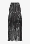 Missoni Patterned-jacquard Metallic-knit Midi Skirt In Gray