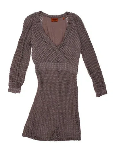 Pre-owned Missoni Plunge Neckline Mini Dress In Neutral