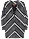 Missoni Black Chevron Viscose Mini Dress With Oversized Sleeves In Black