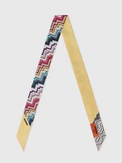 Missoni Pocket Square Scarf With Zigzag Pattern In Multi