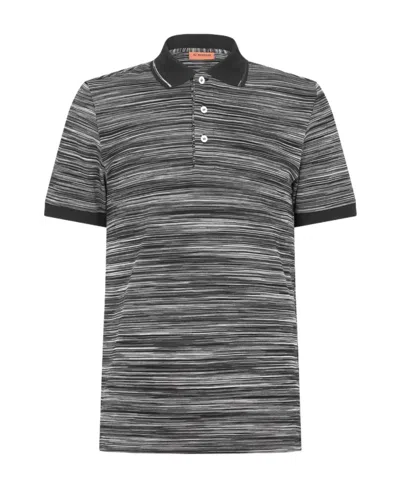 Missoni Point-lapel Polo Shirt In Gray