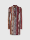 Missoni Polo Cut Dress In Viscose And Zigzag Wool In Multicoloured