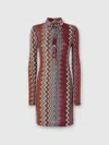 Missoni Polo Cut Dress In Viscose And Zigzag Wool In Multicoloured