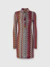 Missoni Polo Cut Dress In Viscose And Zigzag Wool In Multi