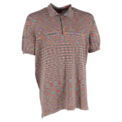 Missoni Polo Shirt In Multicolor Cotton In Brown