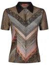 Missoni Metallic Crochet-knit Polo Shirt In Multicolour