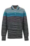 Missoni Men Embroidered Piquet Polo Shirt In Stripped