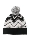 Missoni Pompom-chevron Beanie Hat In Black