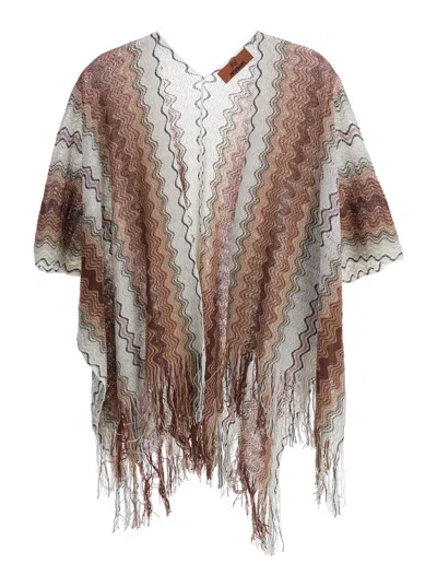 Missoni Fringed Poncho In Multi