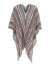 Missoni Multicolor Cape With Zigzag Motif In Lurex Blend Woman In Multicolor