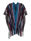 Missoni Chevron Woven Fringed Edge Cape In Multicolor